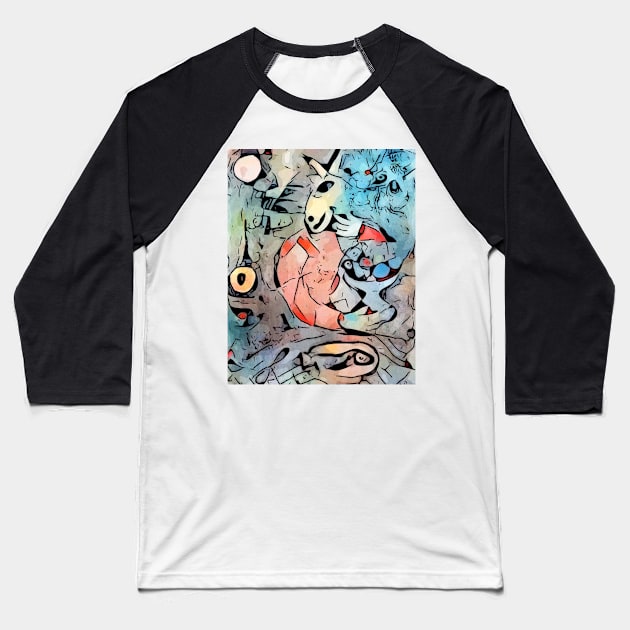 Miro meets Chagall (La veste rouge) Baseball T-Shirt by Zamart20